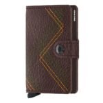 Портфейл SECRID - Mini Stitch Linea Espresso, с RFID защита