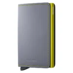 Портфейл SECRID - Slim Matte Grey & Lime, с RFID защита