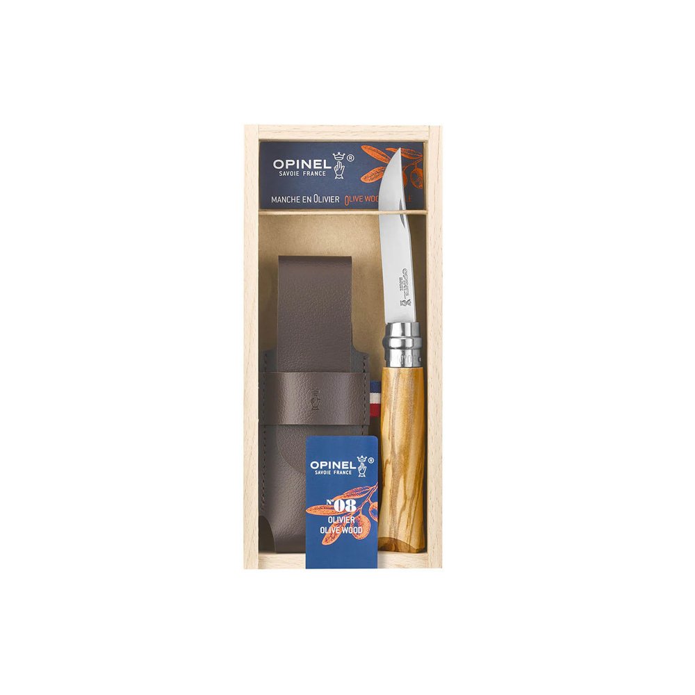 sgavaem-noz-opinel-luxe-olivier-no8-ostrie-8-5-sm-kozen-kalaf-6a38e847011b5 Сгъваем нож Opinel Luxe Olivier №8, острие 8.5 см + кожен калъф - Image 1