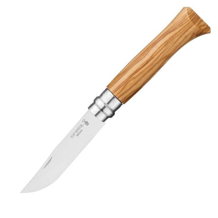 Сгъваем нож Opinel Luxe Olivier №8, острие 8.5 см + кожен калъф - Image 3
