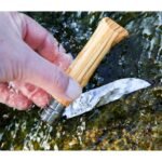 Сгъваем нож Opinel Luxe Olivier №8, острие 8.5 см + кожен калъф - Image 4