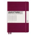 Тефтер А5 Leuchtturm1917 Notebook Medium Port Red, твърди корици, на редове