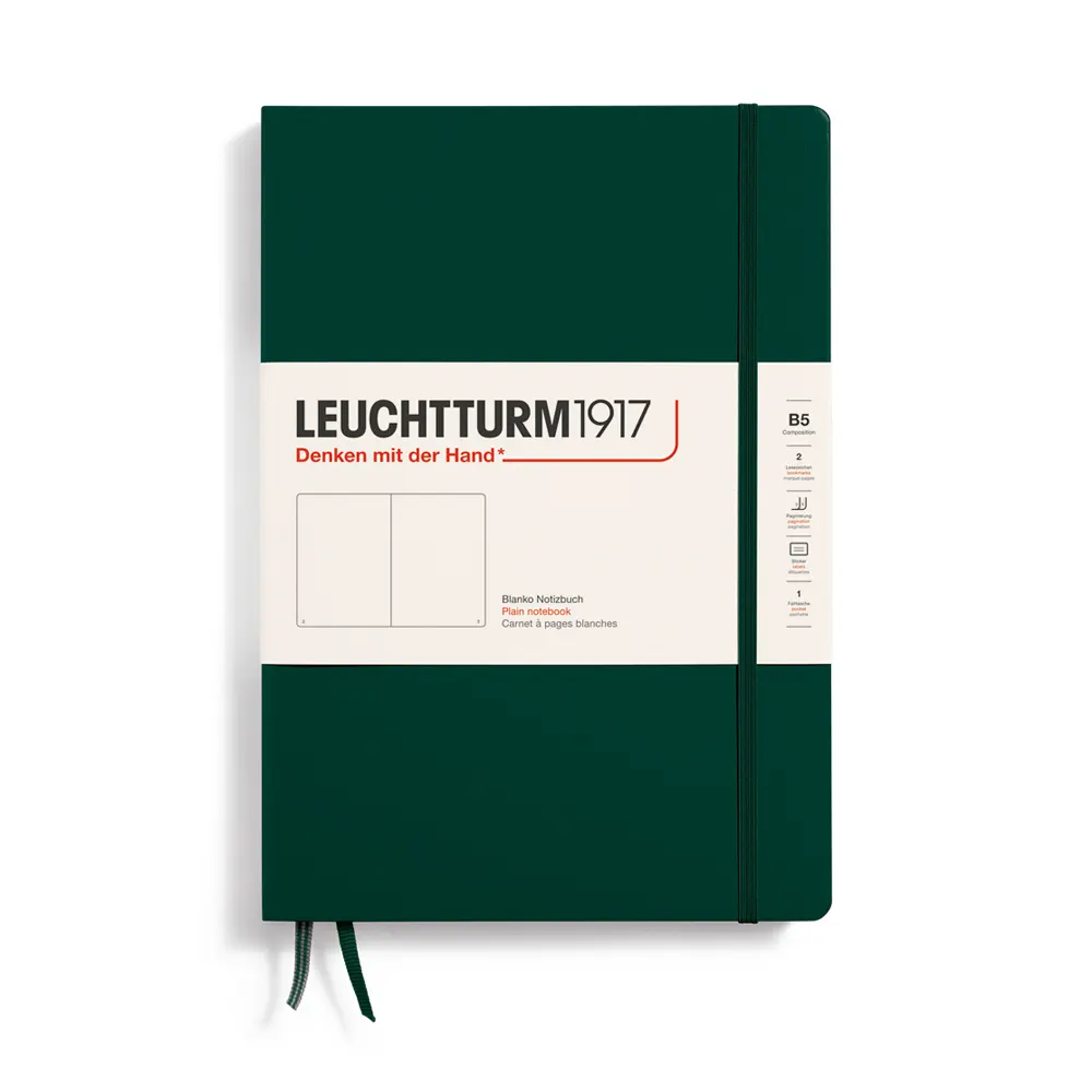 tefter-b5-leuchtturm1917-notebook-composition-forest-green-tvarda-korica-na-redove-copy-6a634ed236675 Тефтер B5 Leuchtturm1917 Notebook Composition Forest Green, твърда корица, нелиниран - Image 1