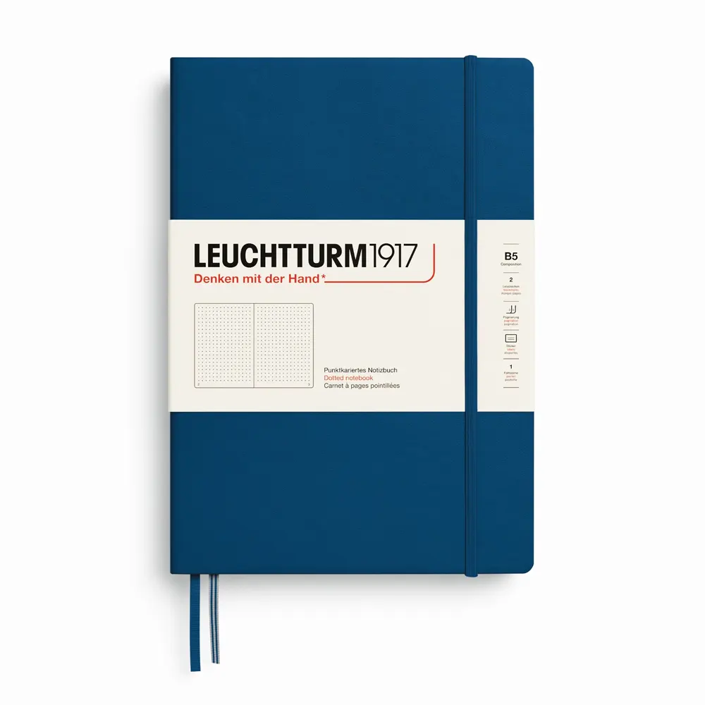 tefter-b5-leuchtturm1917-notebook-composition-indigo-tvarda-korica-na-tocki-6a63599d45676 Тефтер B5 Leuchtturm1917 Notebook Composition Indigo, твърда корица, на точки - Image 1