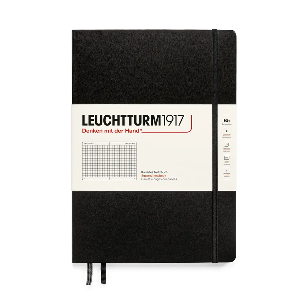 tefter-b5-leuchtturm1917-notebook-composition-tvardi-korici-ceren-na-redove-copy-6a635a6177fe9 Тефтер B5 Leuchtturm1917 Notebook Composition, твърди корици, черен, на квадратчета - Image 1