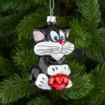 Стъклена коледна играчка - Котарак - Image 4